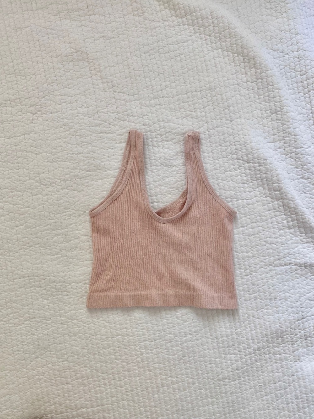 beige tan ribbed Urban Outfitters tank top